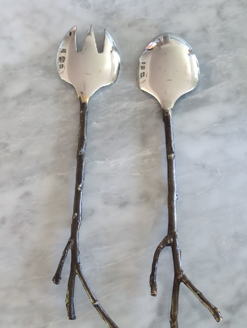 Branch-Handle Salad Serving Set - Picture 2 of 2